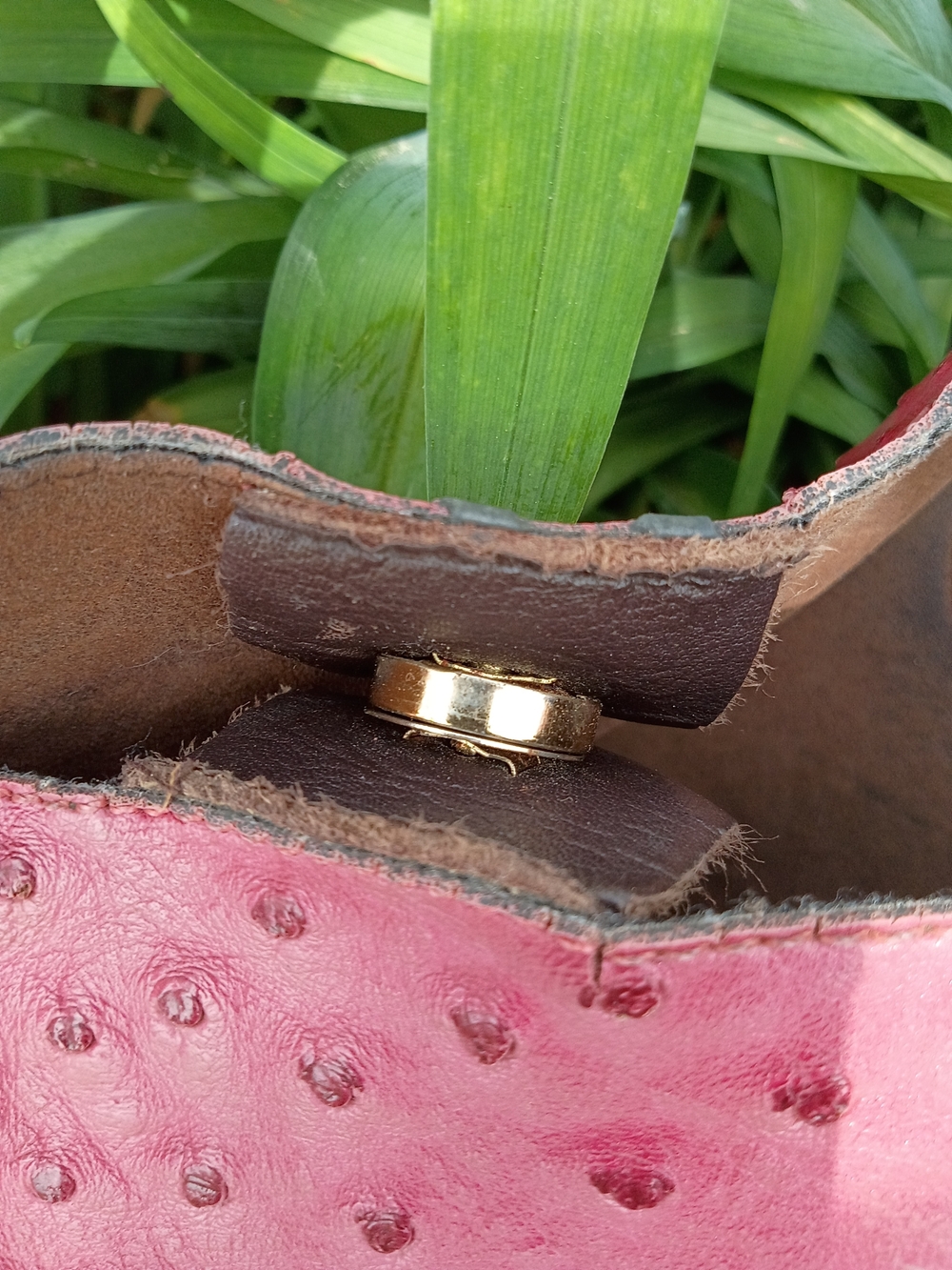 Ombre Ostrich And Suede Tote - Picture 3 of 4